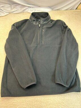 Jos A Bank Mens Fleece Black Pullover Large Polyester Tailored Fit Good Conditio